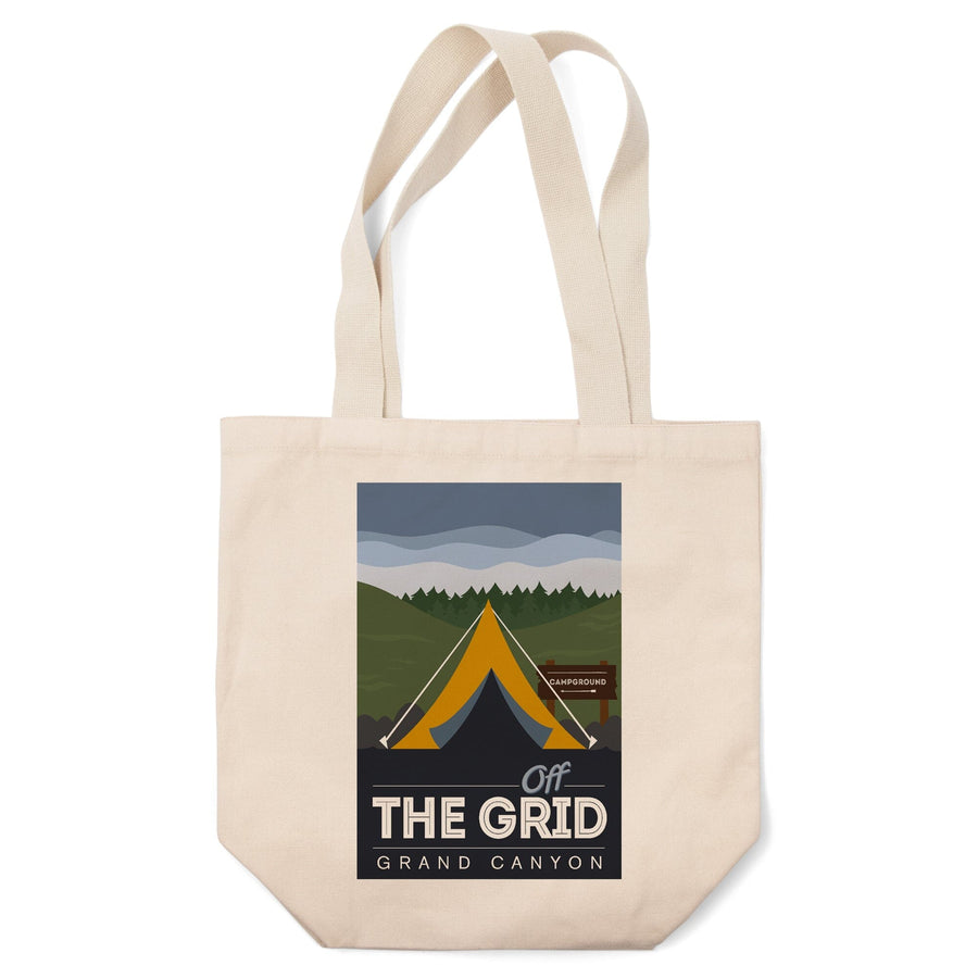 Grand Canyon National Park, Arizona, Off the Grid (Tent), Discover, Vector, Tote Bag Totes Lantern Press 