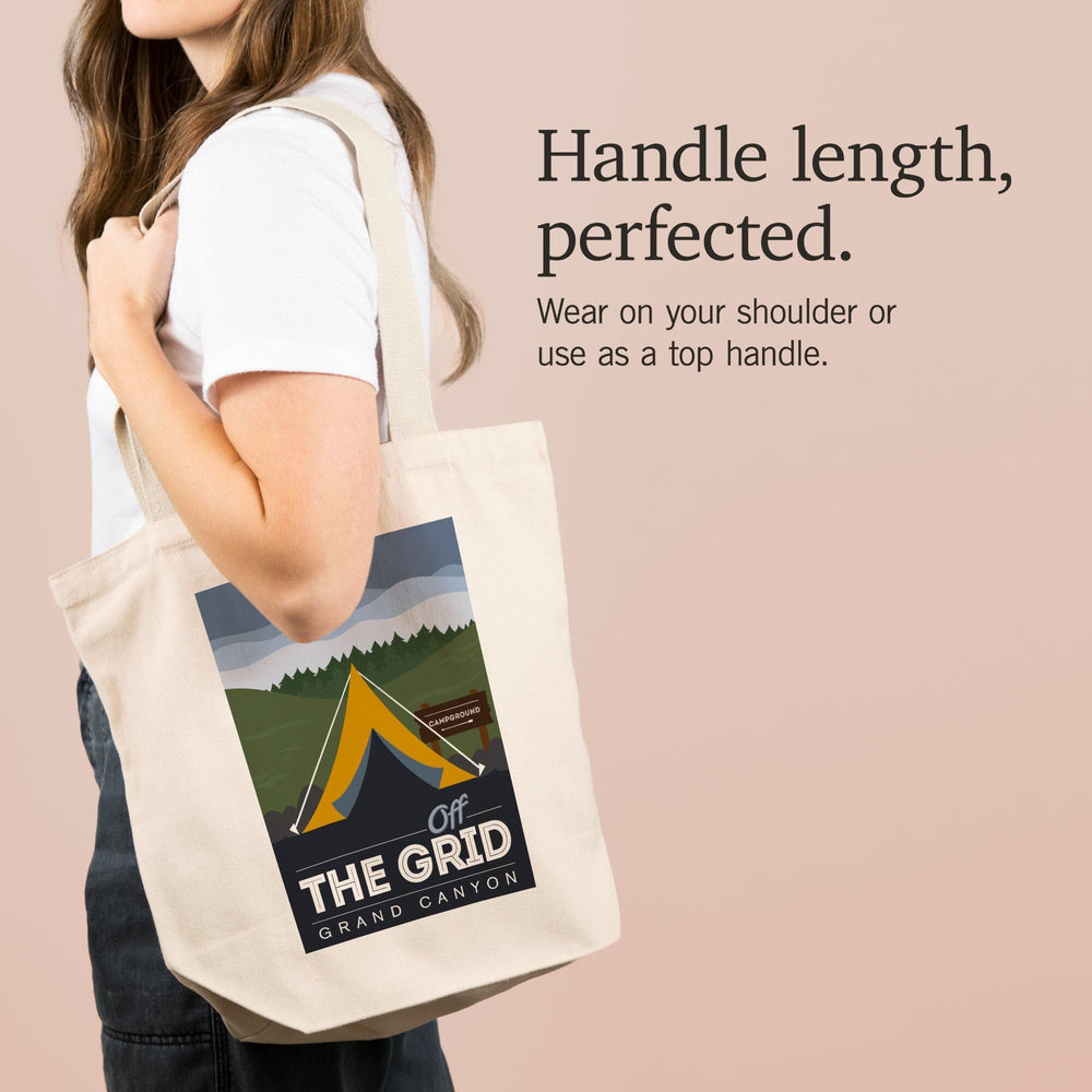 Grand Canyon National Park, Arizona, Off the Grid (Tent), Discover, Vector, Tote Bag Totes Lantern Press 