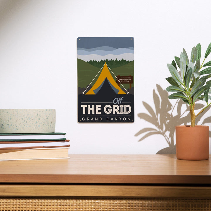 Grand Canyon National Park, Arizona, Off the Grid (Tent), Discover, Vector, Wood Signs and Postcards Wood Lantern Press 