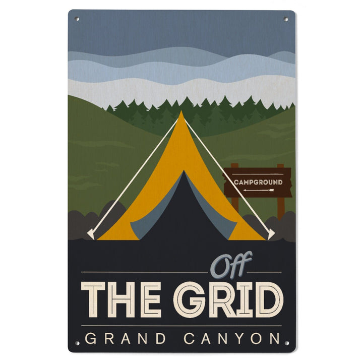 Grand Canyon National Park, Arizona, Off the Grid (Tent), Discover, Vector, Wood Signs and Postcards Wood Lantern Press 