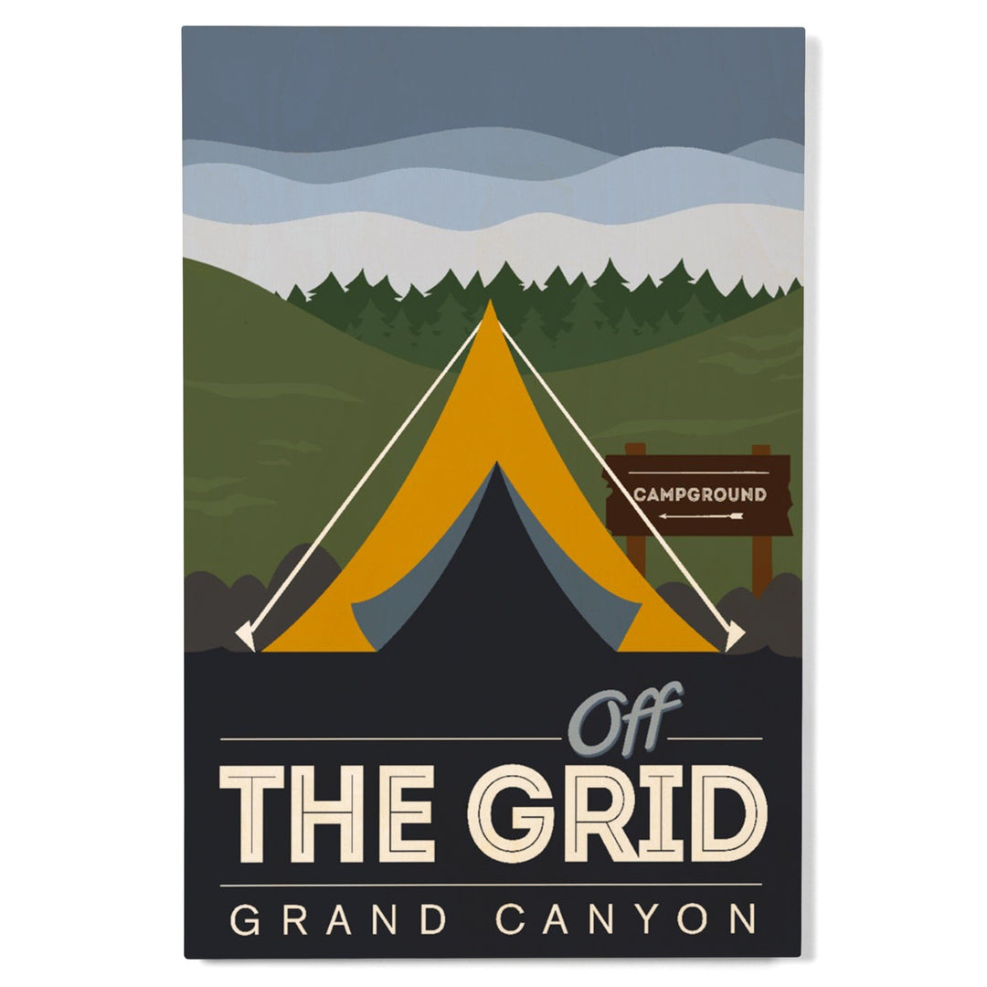 Grand Canyon National Park, Arizona, Off the Grid (Tent), Discover, Vector, Wood Signs and Postcards Wood Lantern Press 