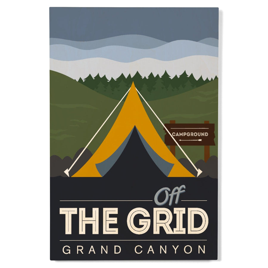 Grand Canyon National Park, Arizona, Off the Grid (Tent), Discover, Vector, Wood Signs and Postcards Wood Lantern Press 
