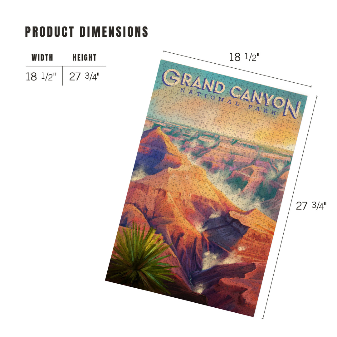 Grand Canyon National Park, Arizona, Oil Painting, Jigsaw Puzzle Puzzle Lantern Press 