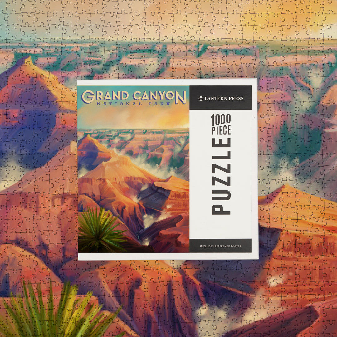 Grand Canyon National Park, Arizona, Oil Painting, Jigsaw Puzzle Puzzle Lantern Press 
