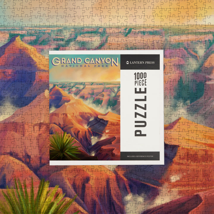Grand Canyon National Park, Arizona, Oil Painting, Jigsaw Puzzle Puzzle Lantern Press 