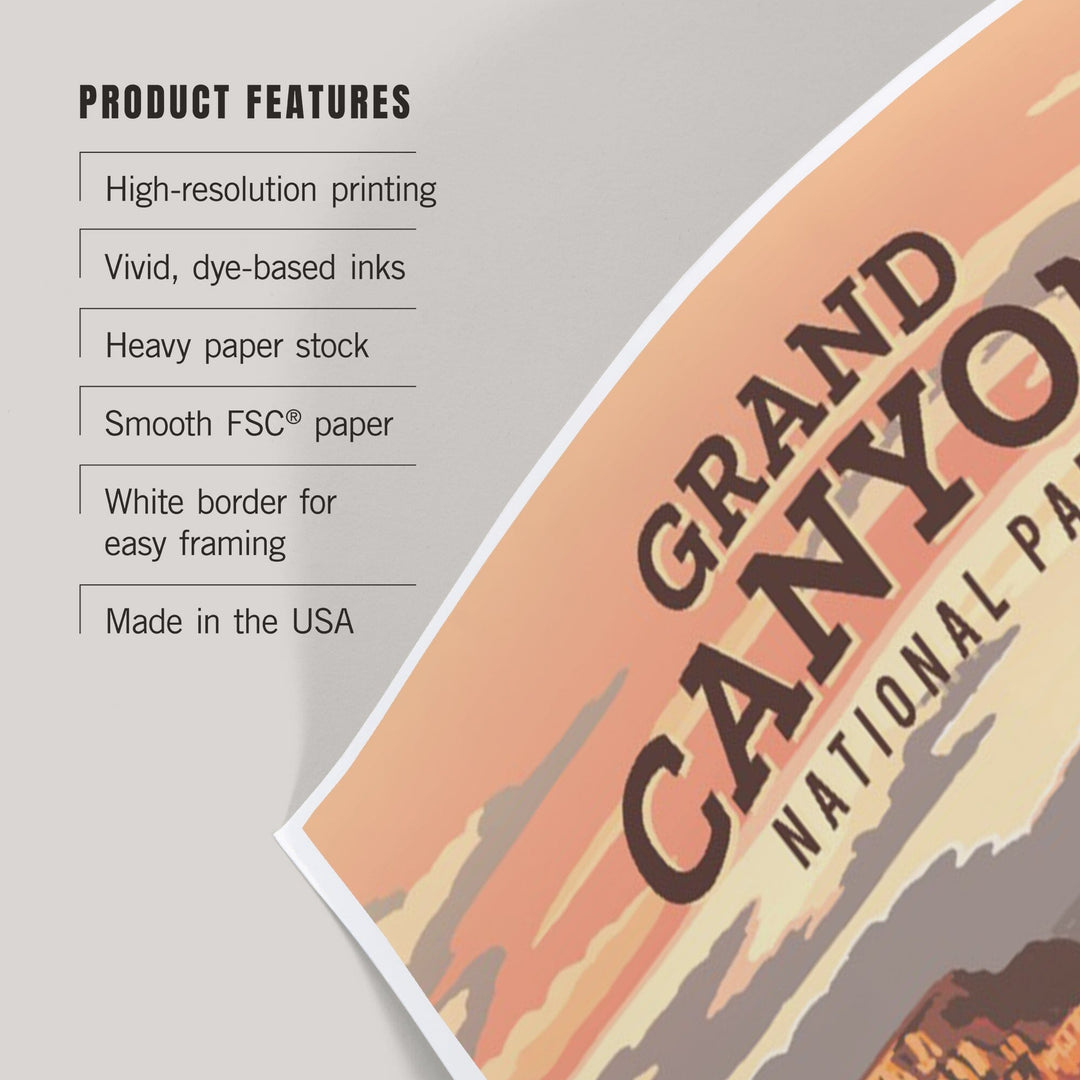 Grand Canyon National Park, Arizona, Painterly, Art & Giclee Prints - Lantern Press