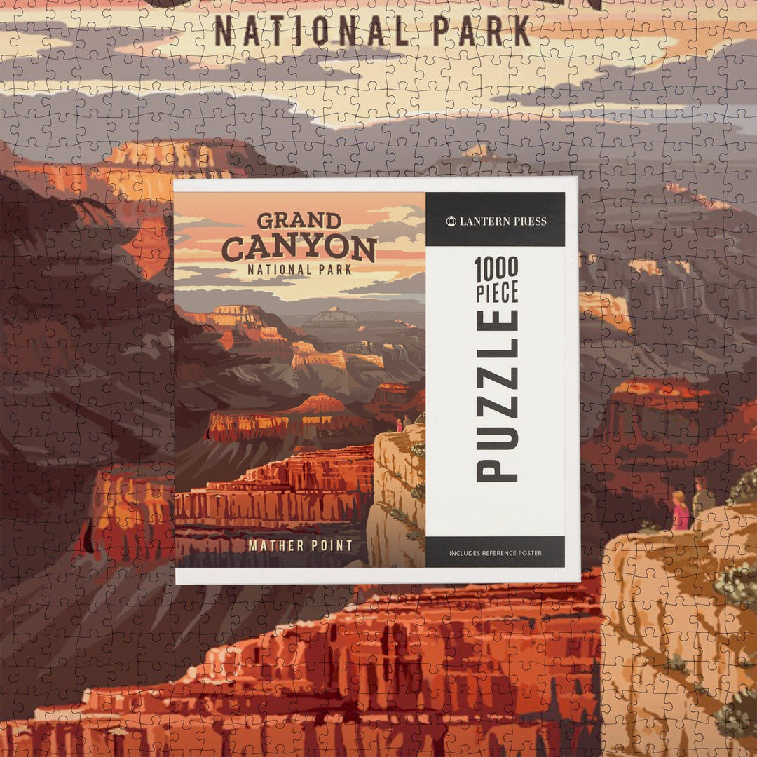 Grand Canyon National Park, Arizona, Painterly, Jigsaw Puzzle - Lantern Press