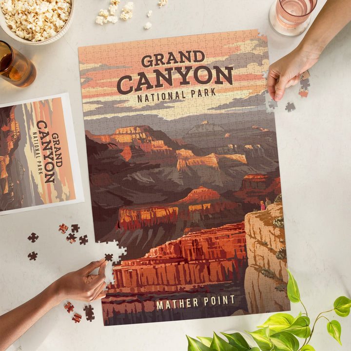 Grand Canyon National Park, Arizona, Painterly, Jigsaw Puzzle - Lantern Press