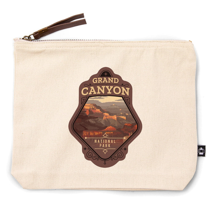 Grand Canyon National Park, Arizona, Painterly National Park Series,, Organic Cotton Zipper Pouch, Go Bag Go Bag Lantern Press 