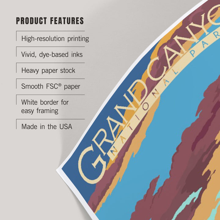 Grand Canyon National Park, Arizona, Painterly Series, Bright Angel Point, Art & Giclee Prints Art Lantern Press 