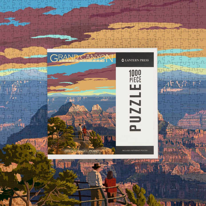 Grand Canyon National Park, Arizona, Painterly Series, Bright Angel Point, Jigsaw Puzzle Puzzle Lantern Press 