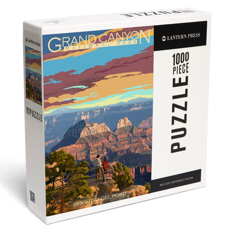 Grand Canyon National Park, Arizona, Painterly Series, Bright Angel Point, Jigsaw Puzzle Puzzle Lantern Press 