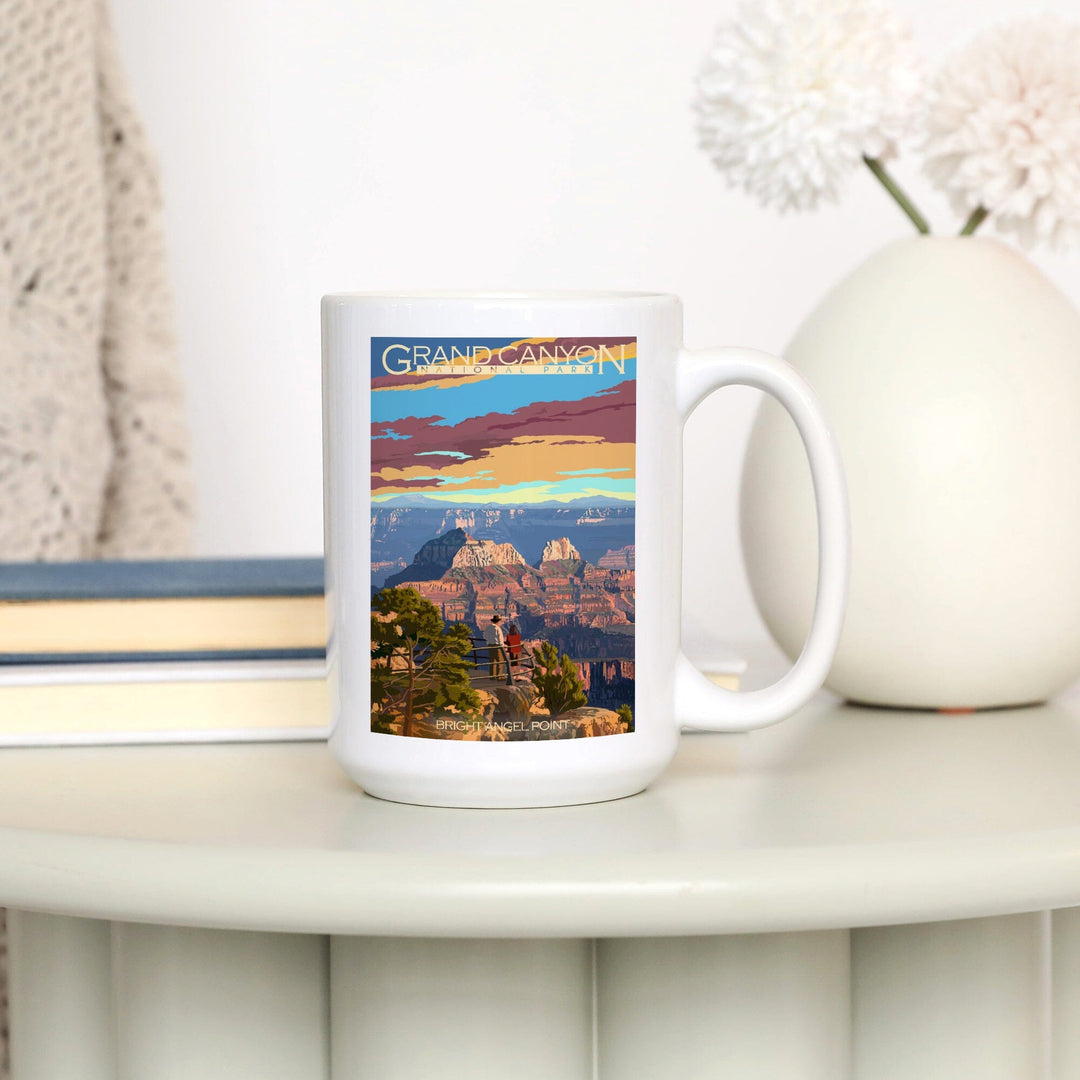 Grand Canyon National Park, Arizona, Painterly Series, Bright Angel Point, Lantern Press Artwork, Ceramic Mug Mugs Lantern Press 