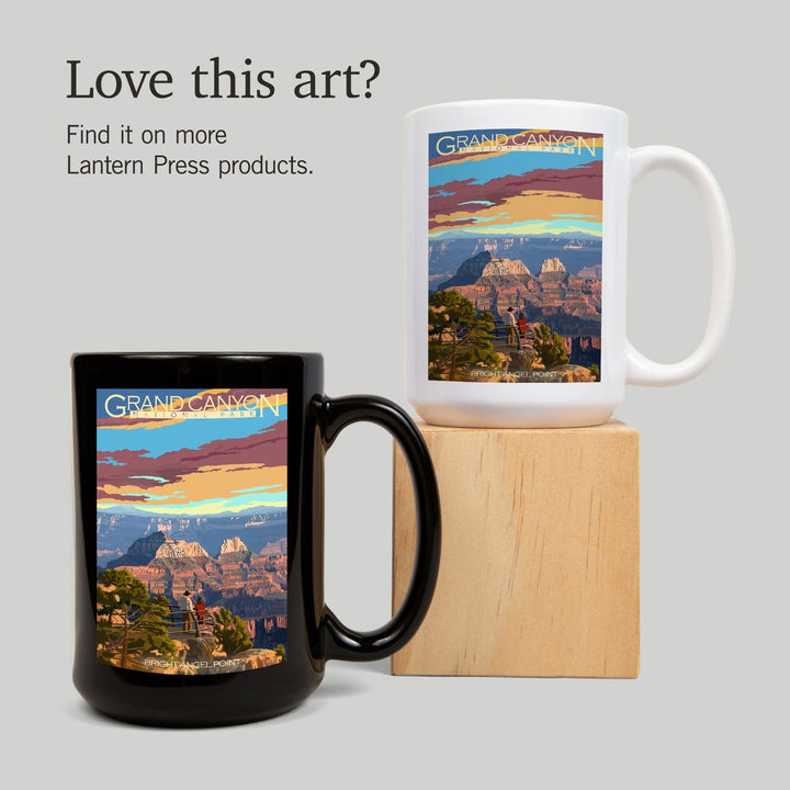 Grand Canyon National Park, Arizona, Painterly Series, Bright Angel Point, Lantern Press Artwork, Ceramic Mug Mugs Lantern Press 