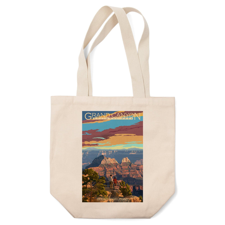 Grand Canyon National Park, Arizona, Painterly Series, Bright Angel Point, Lantern Press Artwork, Tote Bag Totes Lantern Press 