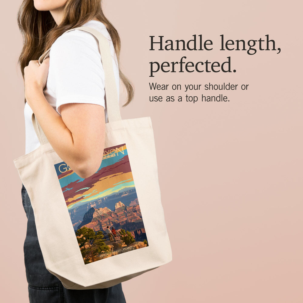 Grand Canyon National Park, Arizona, Painterly Series, Bright Angel Point, Tote Bag Totes Lantern Press 