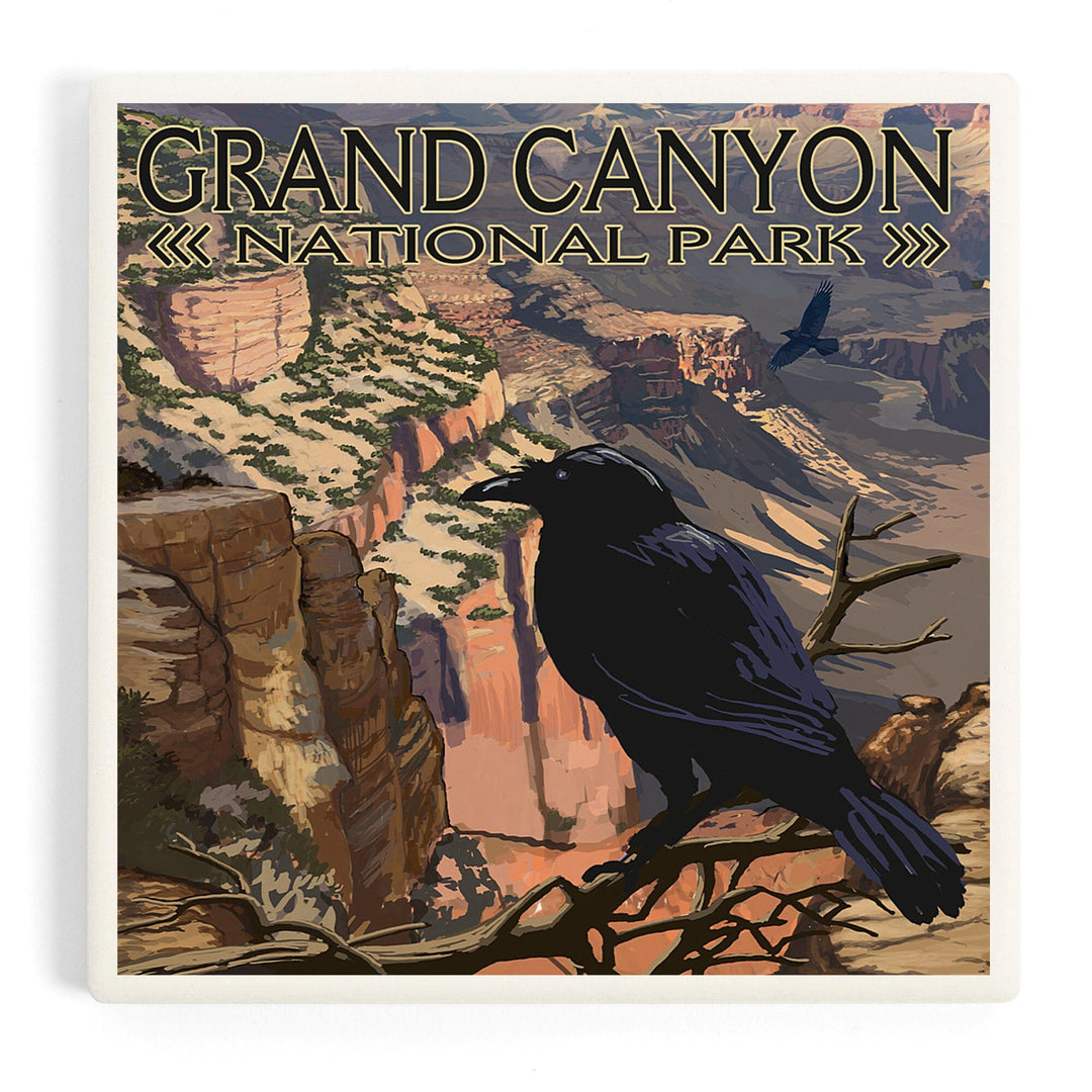 Grand Canyon National Park, Arizona, Ravens at South Rim, Coasters Coasters Lantern Press Coaster 