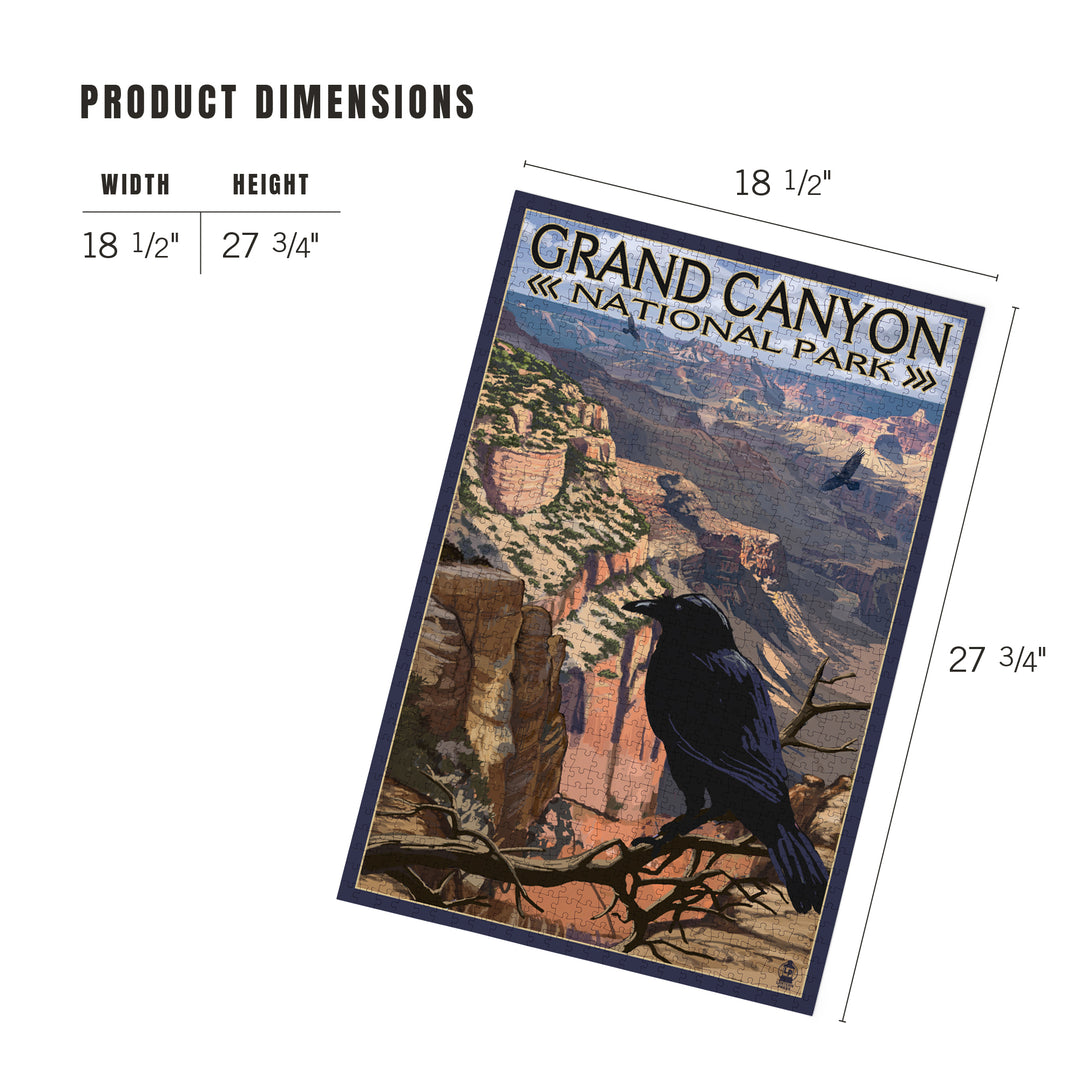 Grand Canyon National Park, Arizona, Ravens at South Rim, Jigsaw Puzzle Puzzle Lantern Press 