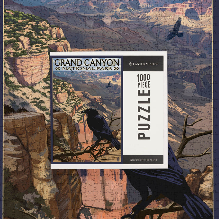 Grand Canyon National Park, Arizona, Ravens at South Rim, Jigsaw Puzzle Puzzle Lantern Press 