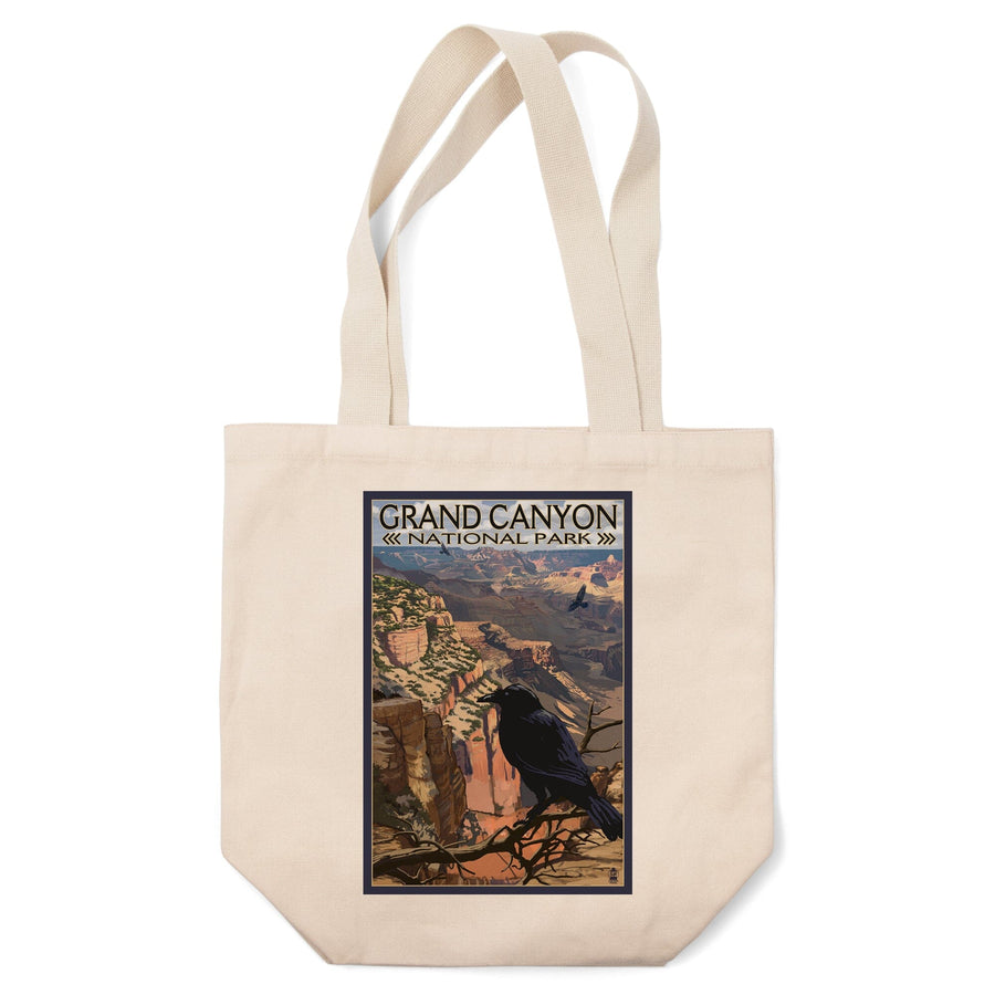 Grand Canyon National Park, Arizona, Ravens at South Rim, Lantern Press Artwork, Tote Bag Totes Lantern Press 