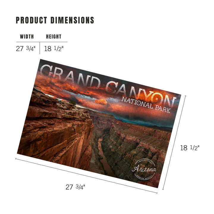 Grand Canyon National Park, Arizona, Red Sky, Jigsaw Puzzle Puzzle Lantern Press 