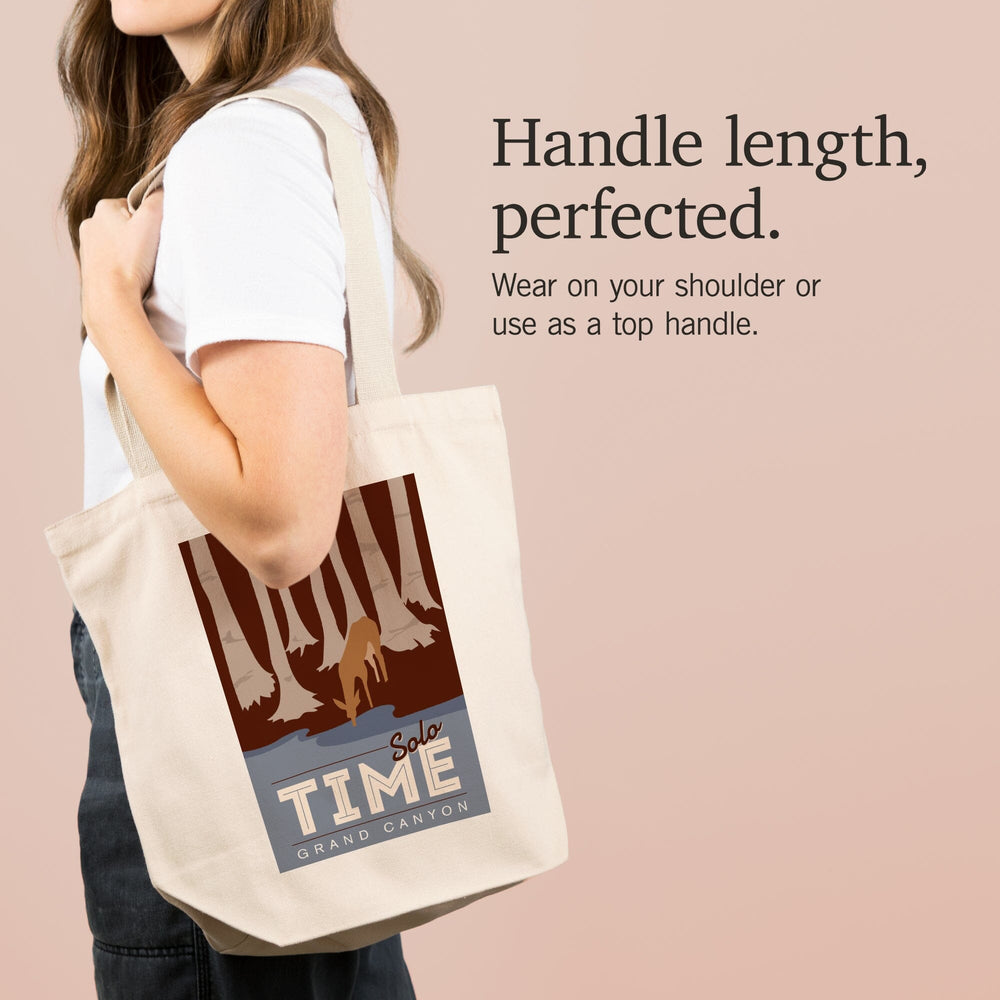 Grand Canyon National Park, Arizona, Solo Time, Deer Drinking, Vector Style, Tote Bag Totes Lantern Press 