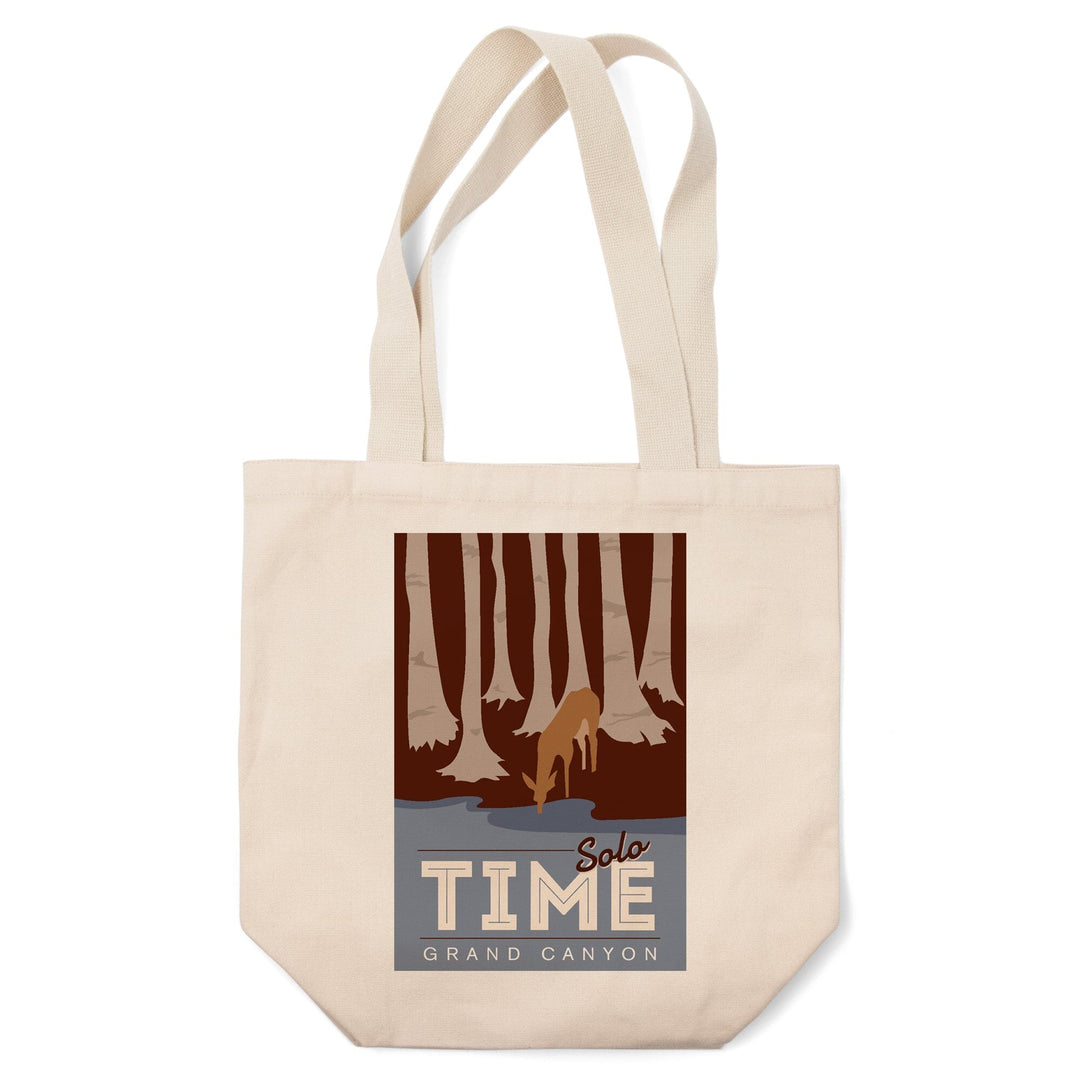 Grand Canyon National Park, Arizona, Solo Time, Deer Drinking, Vector Style, Tote Bag Totes Lantern Press 
