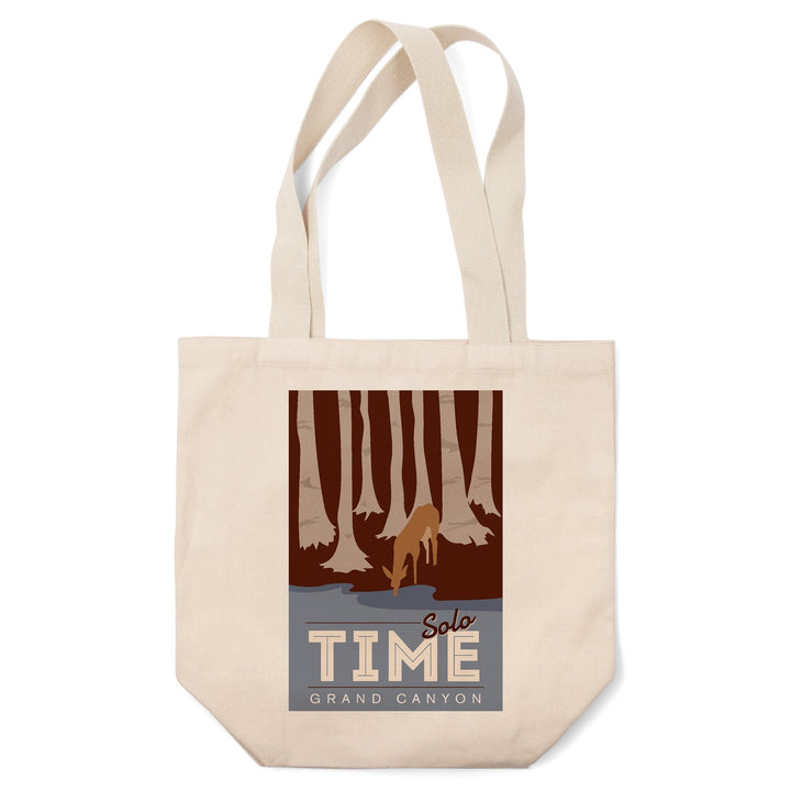 Grand Canyon National Park, Arizona, Solo Time, Deer Drinking, Vector Style, Tote Bag Totes Lantern Press 
