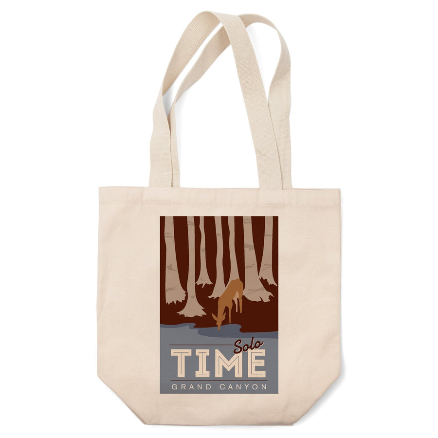 Grand Canyon National Park, Arizona, Solo Time, Deer Drinking, Vector Style, Tote Bag Totes Lantern Press 