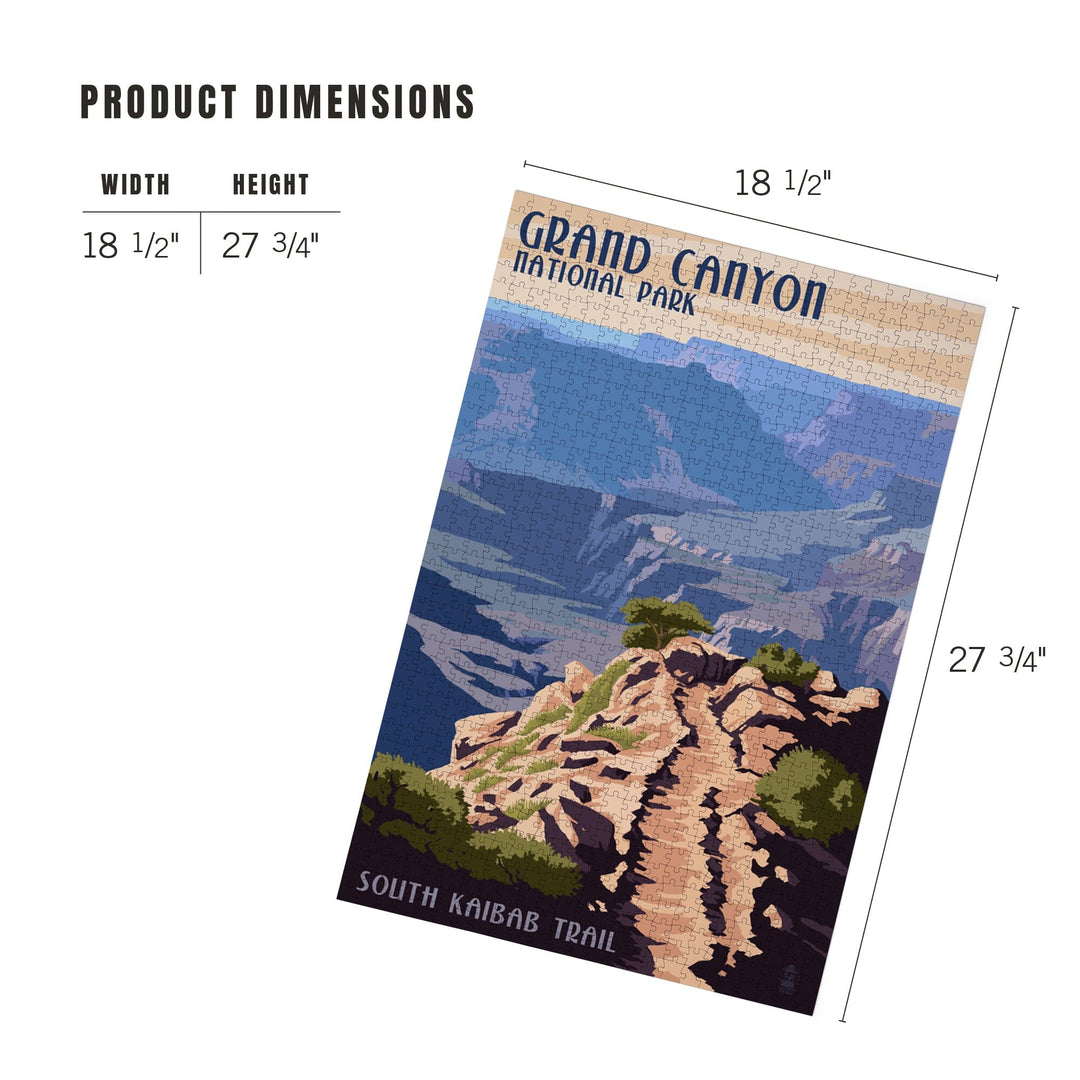 Grand Canyon National Park, Arizona, South Kaibab Trail, Jigsaw Puzzle Puzzle Lantern Press 
