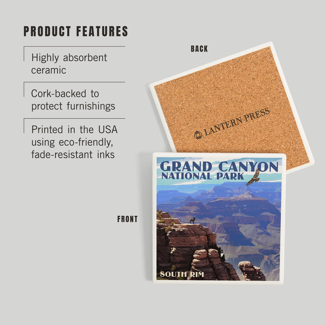 Grand Canyon National Park, Arizona, South Rim, Coasters Coasters Lantern Press 