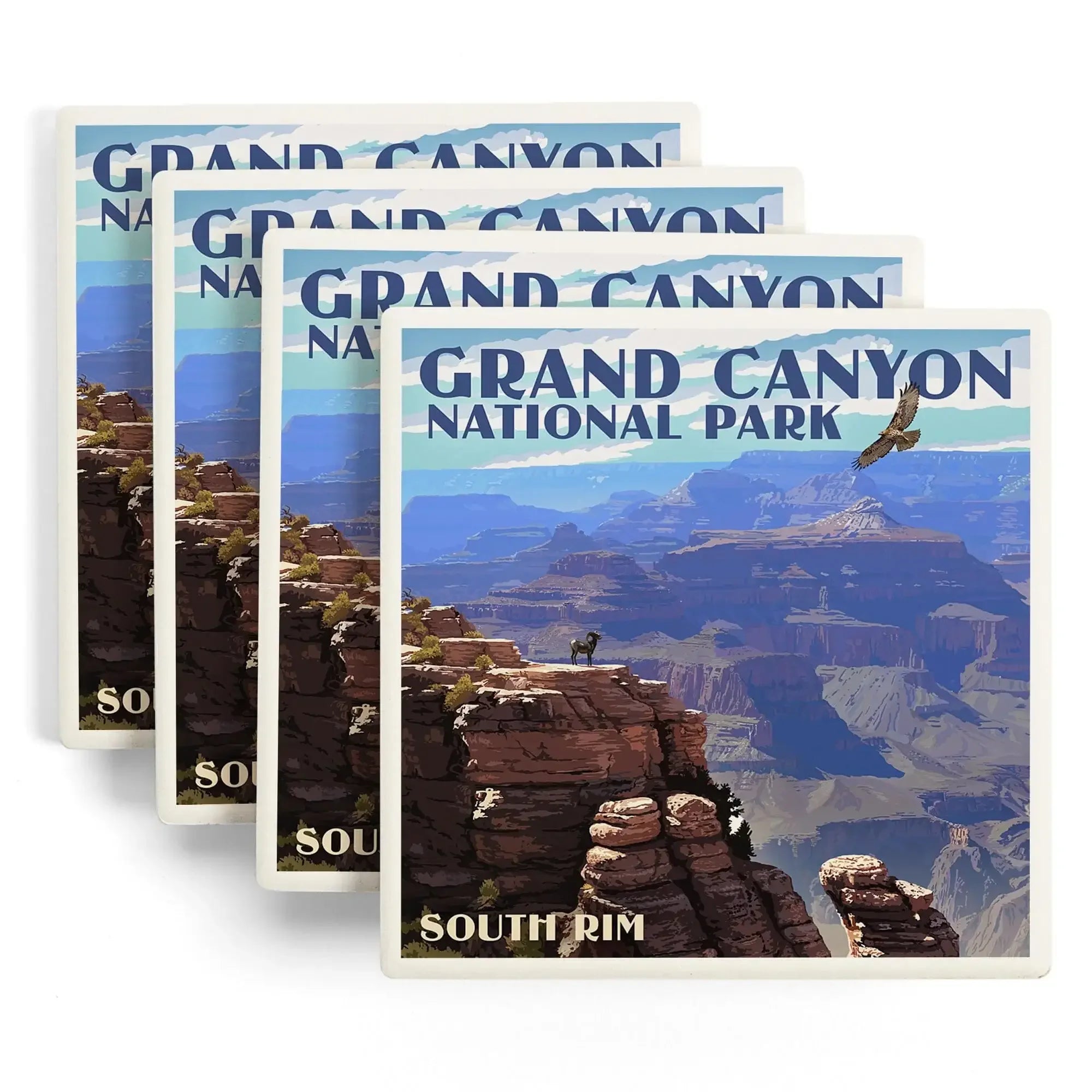 Grand Canyon National Park, Arizona, South Rim ceramic coaster set