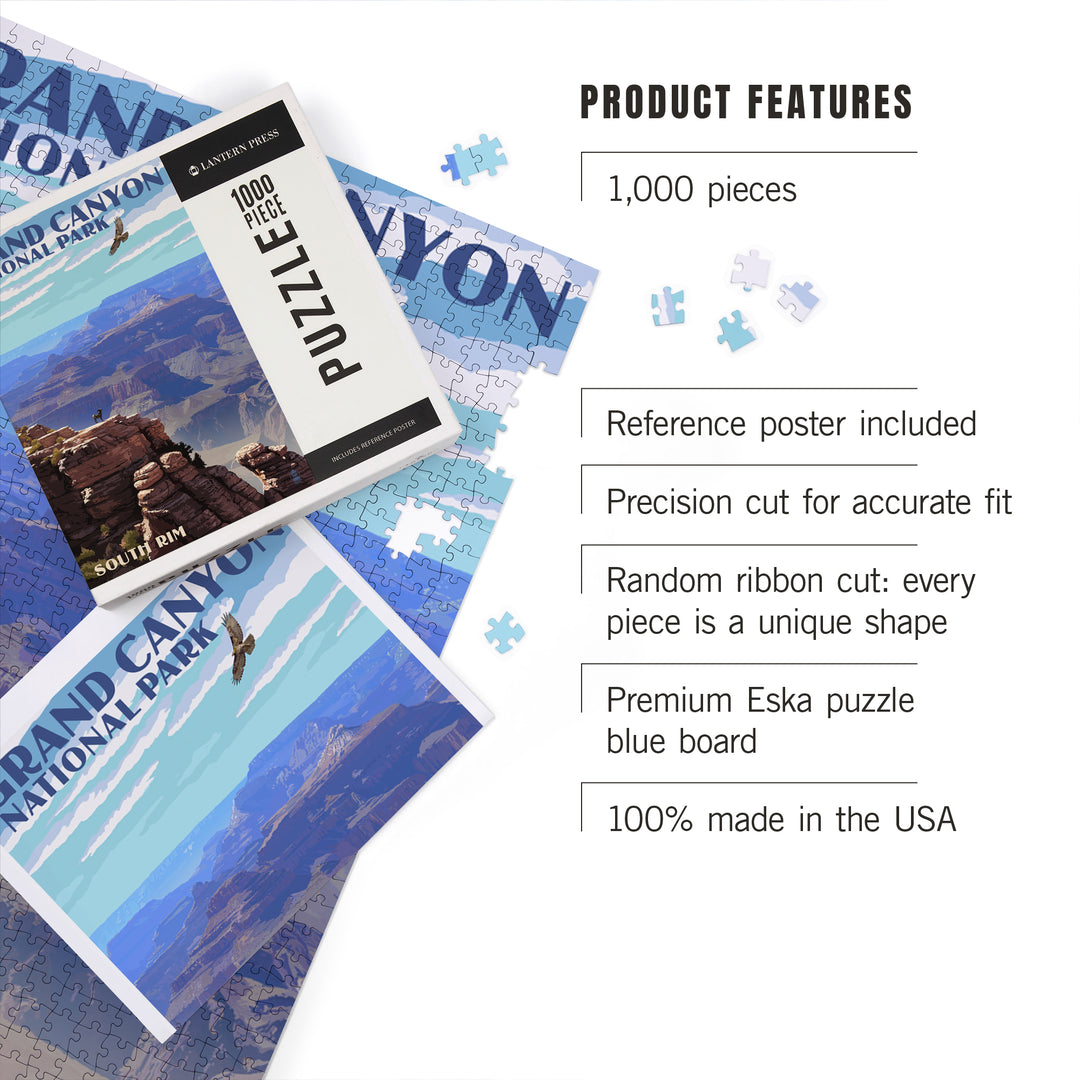 Grand Canyon National Park, Arizona, South Rim, Jigsaw Puzzle Puzzle Lantern Press 