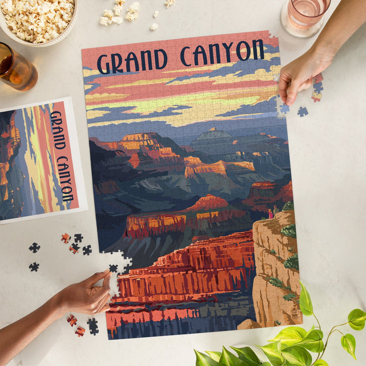 Grand Canyon National Park, Arizona, Sunset View, Jigsaw Puzzle Puzzle Lantern Press 