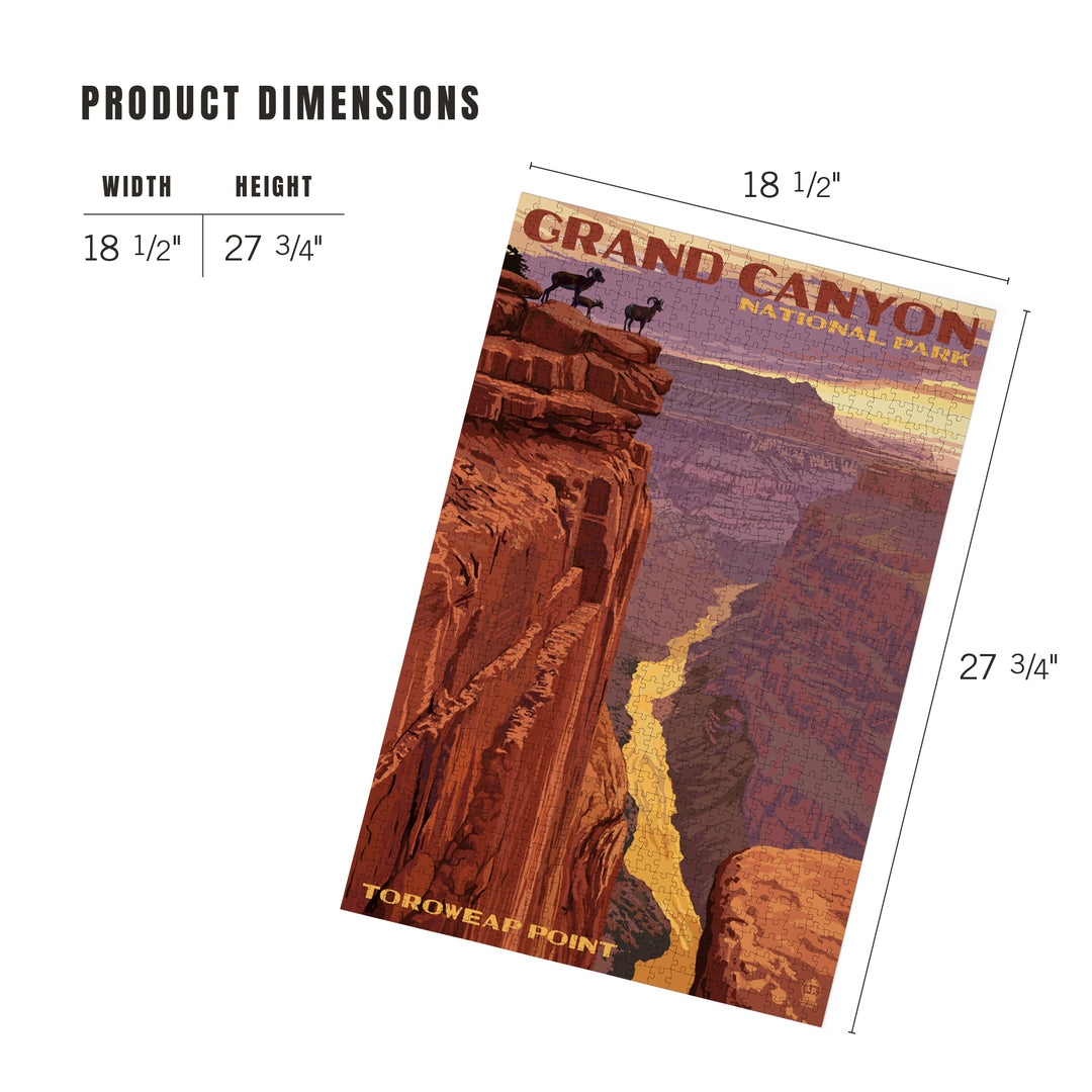 Grand Canyon National Park, Arizona, Toroweap Point, Jigsaw Puzzle Puzzle Lantern Press 