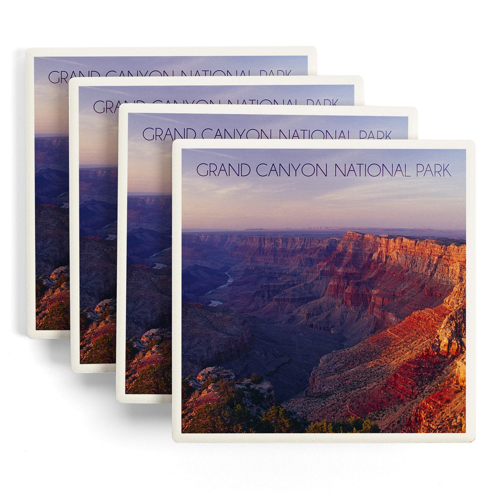 Grand Canyon National Park, Arizona, Watchtower and River at Sunset, Coasters Coasters Lantern Press 
