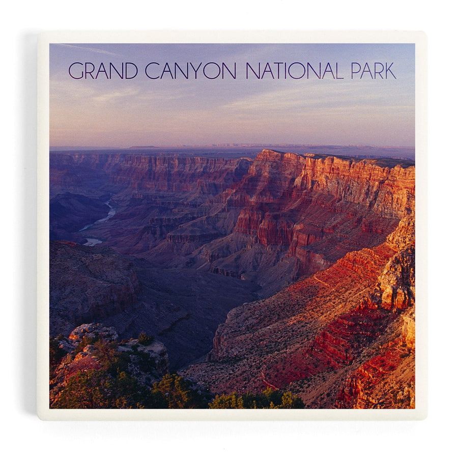 Grand Canyon National Park, Arizona, Watchtower and River at Sunset, Coasters Coasters Lantern Press 