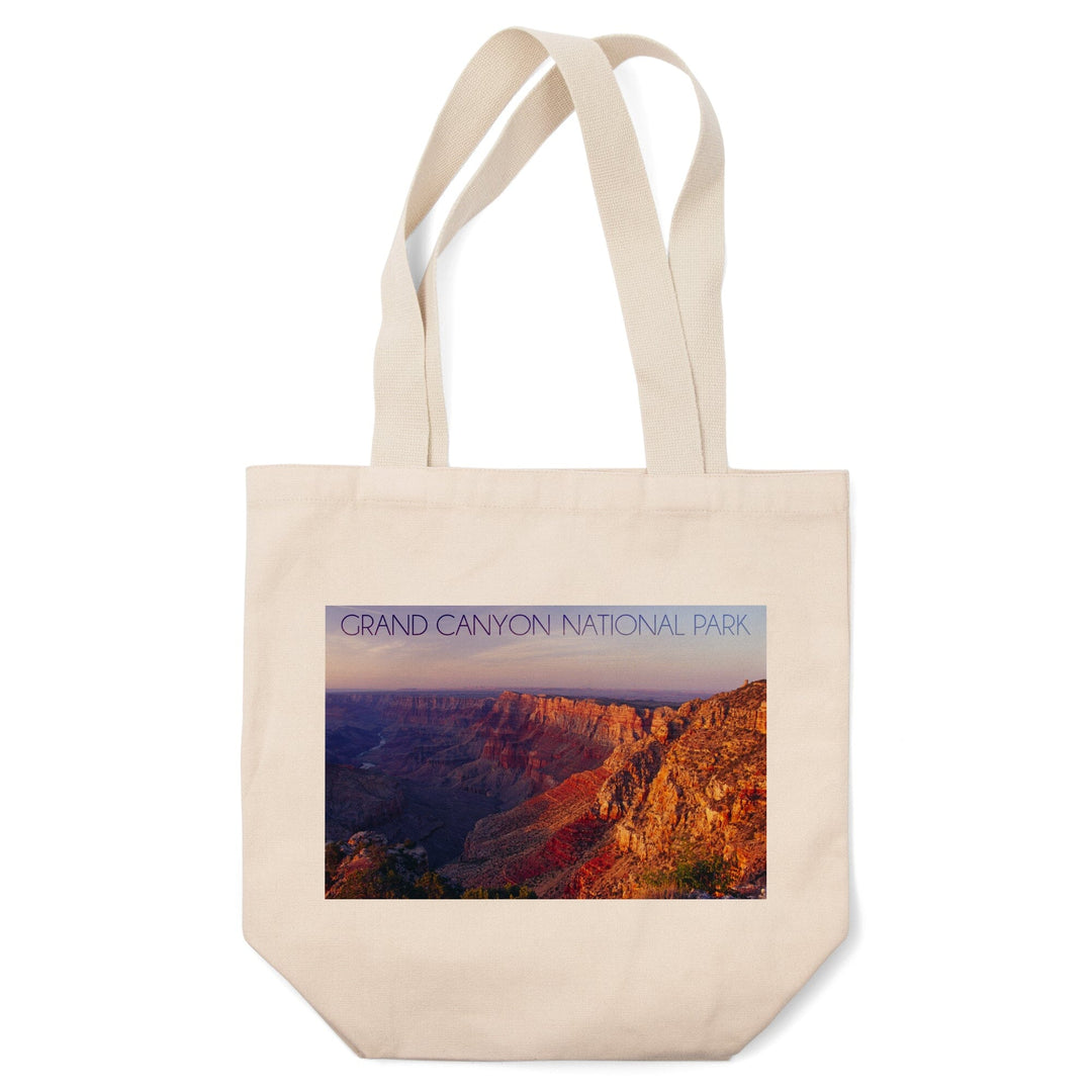 Grand Canyon National Park, Arizona, Watchtower and River at Sunset, Lantern Press Photography, Tote Bag - Lantern Press