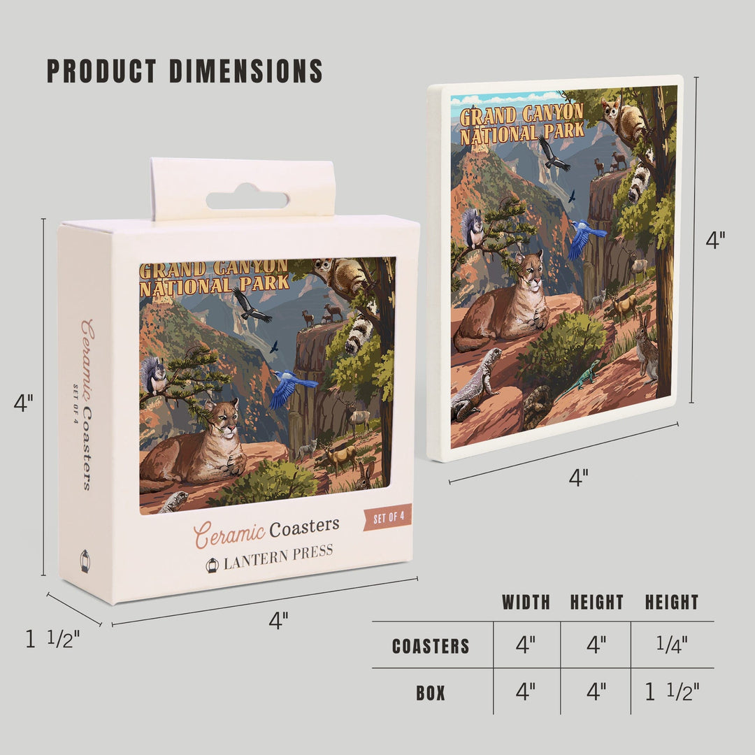 Grand Canyon National Park, Arizona, Wildlife Utopia, Coasters Coasters Lantern Press 