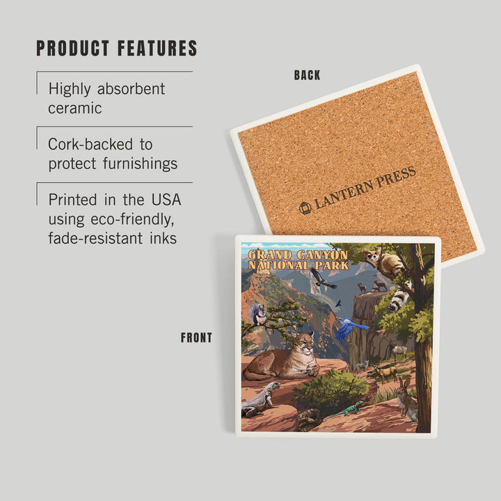 Grand Canyon National Park, Arizona, Wildlife Utopia, Coasters Coasters Lantern Press 