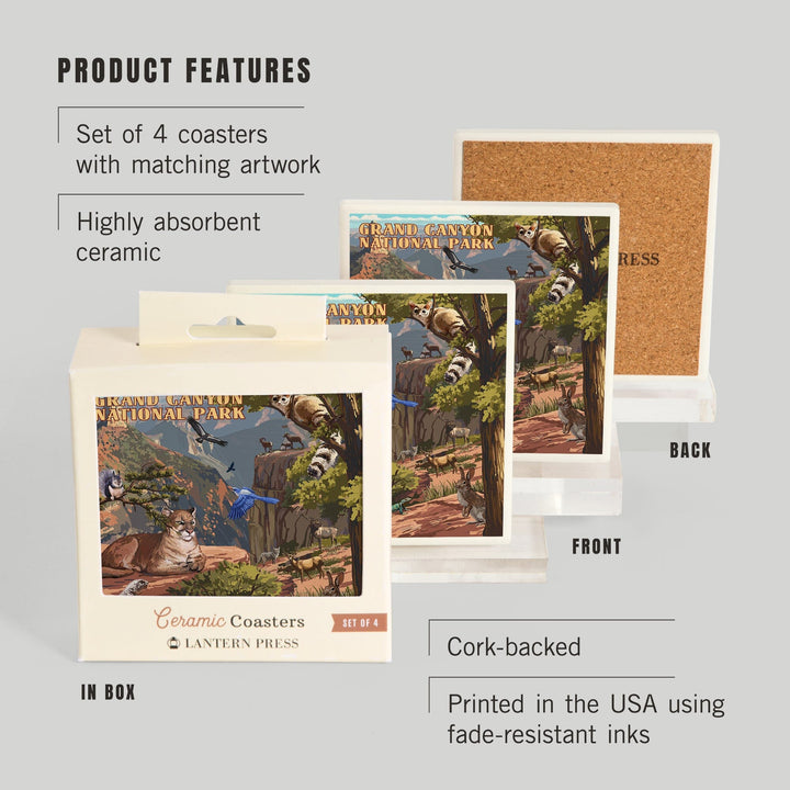 Grand Canyon National Park, Arizona, Wildlife Utopia, Coasters Coasters Lantern Press 