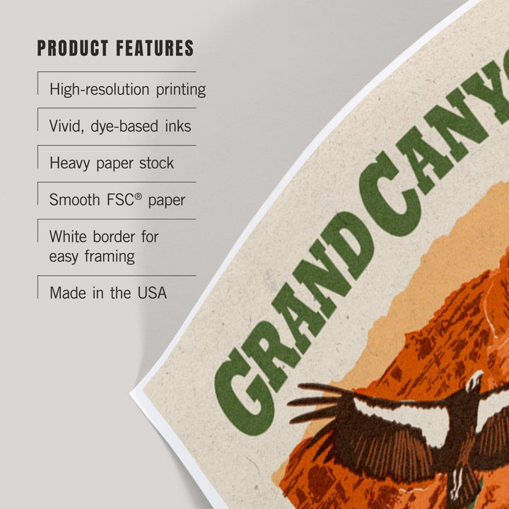Grand Canyon National Park, Arizona, Woodblock, Art & Giclee Prints Art Lantern Press 