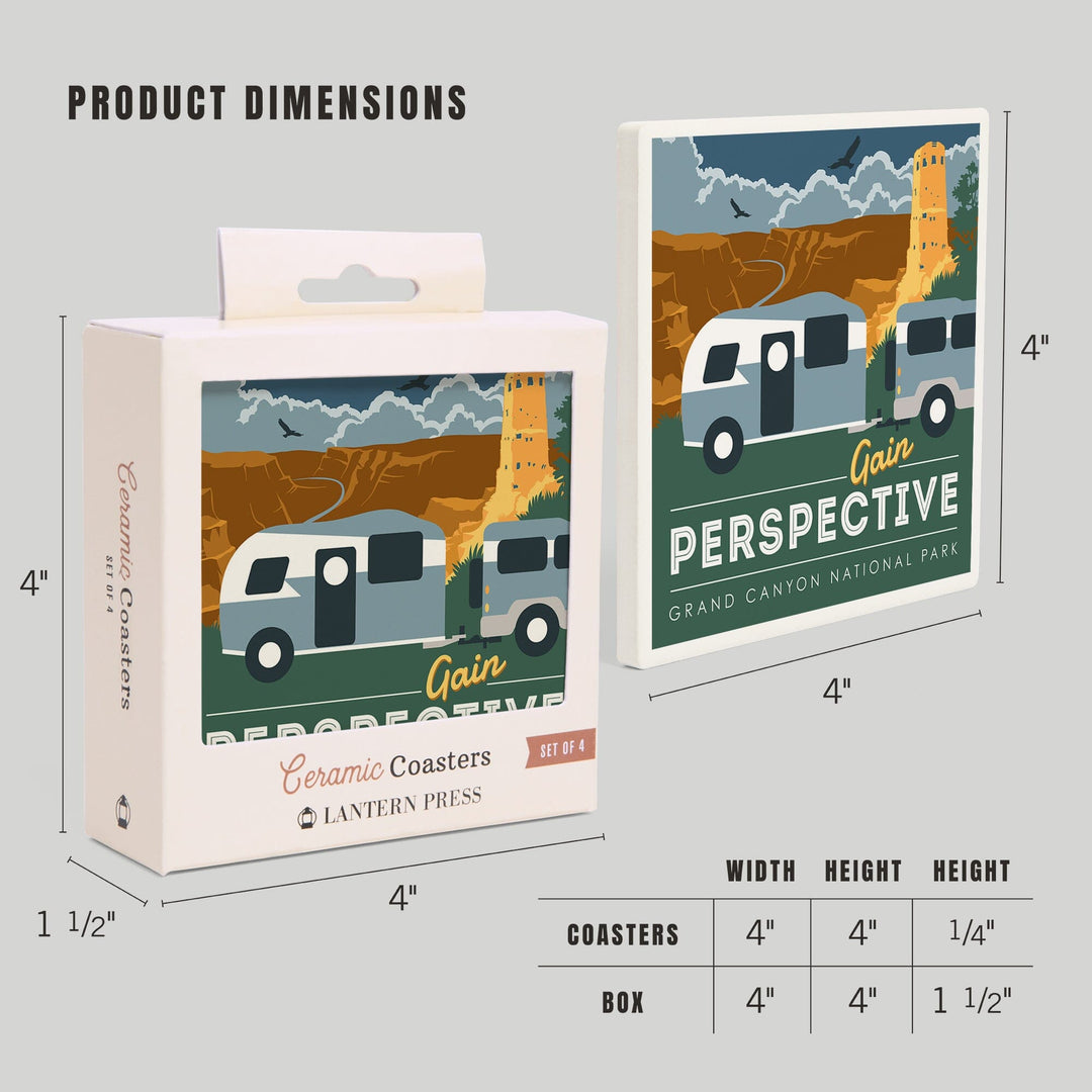 Grand Canyon National Park, Gain Perspective, Coasters Coasters Lantern Press 