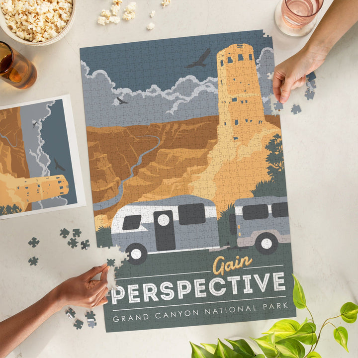 Grand Canyon National Park, Gain Perspective, Jigsaw Puzzle Puzzle Lantern Press 