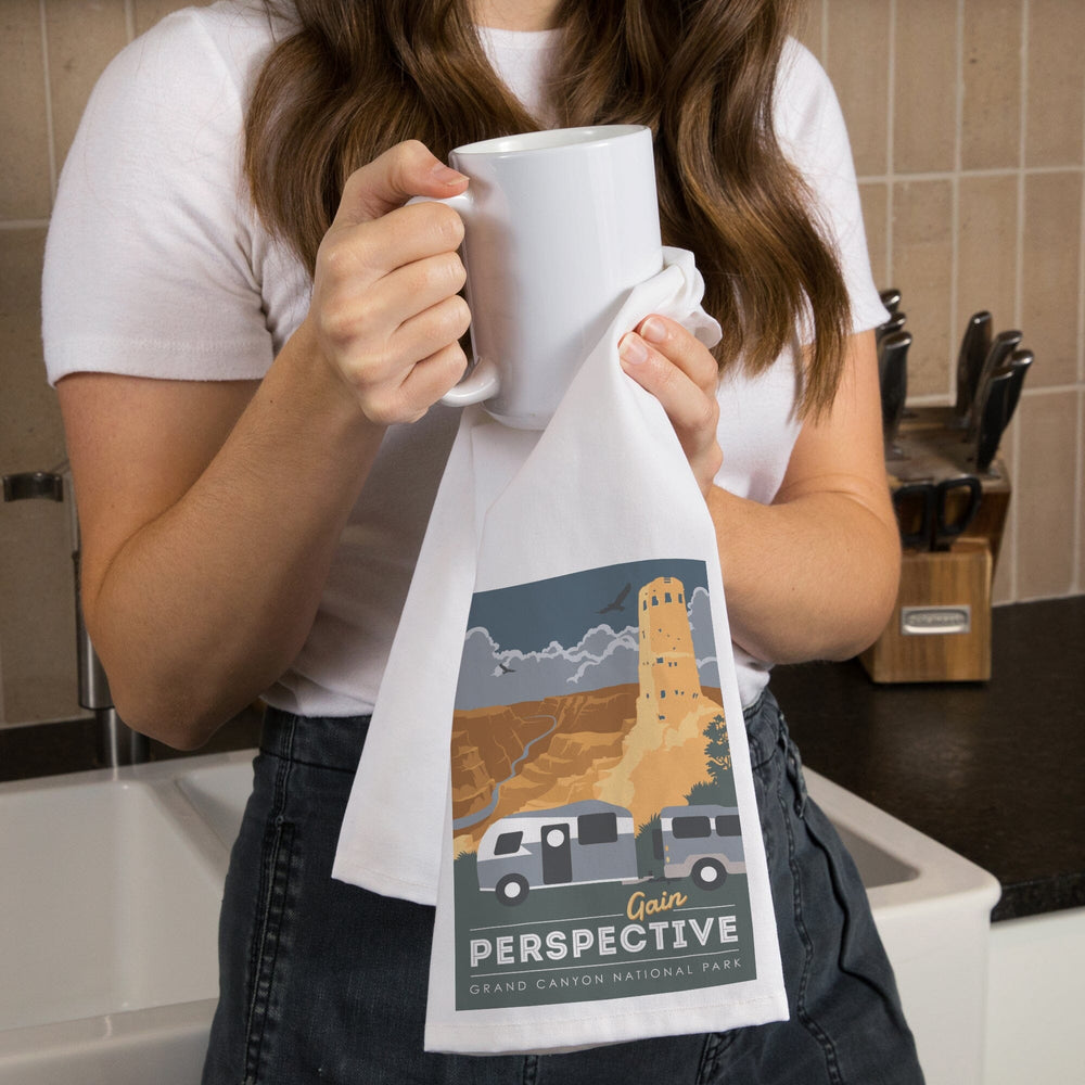 Grand Canyon National Park, Gain Perspective, Organic Cotton Kitchen Tea Towels Kitchen Lantern Press 