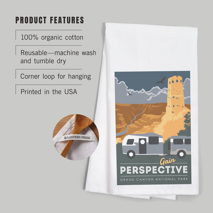 Grand Canyon National Park, Gain Perspective, Organic Cotton Kitchen Tea Towels Kitchen Lantern Press 