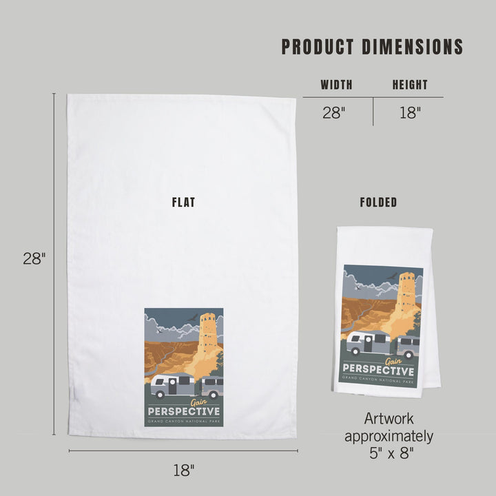 Grand Canyon National Park, Gain Perspective, Organic Cotton Kitchen Tea Towels Kitchen Lantern Press 