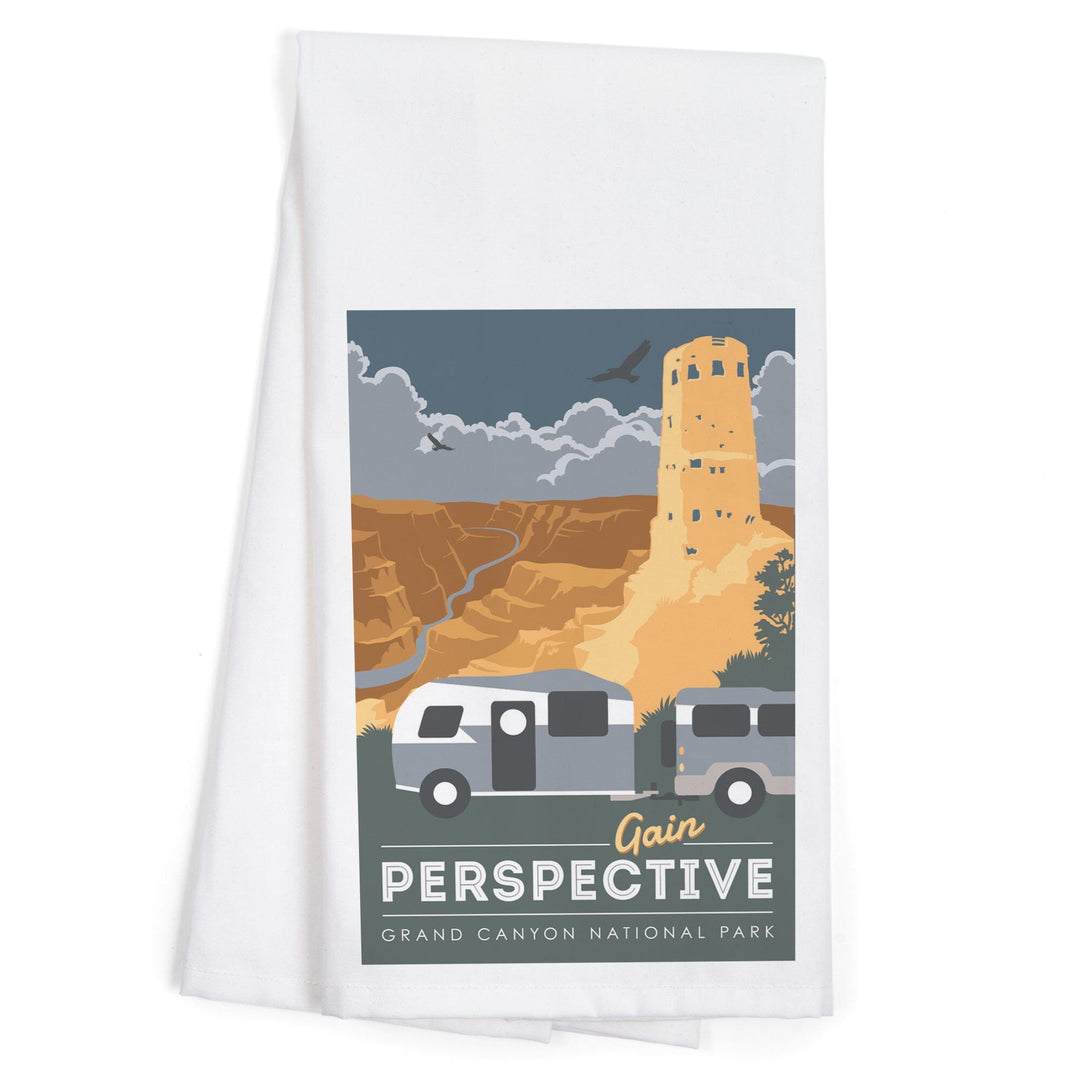 Grand Canyon National Park, Gain Perspective, Organic Cotton Kitchen Tea Towels Kitchen Lantern Press 