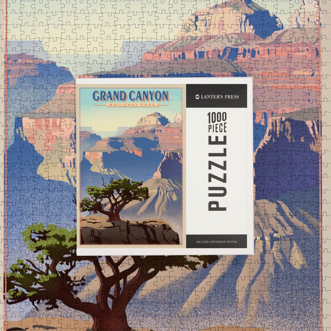 Grand Canyon National Park, Lithograph, Jigsaw Puzzle Puzzle Lantern Press 