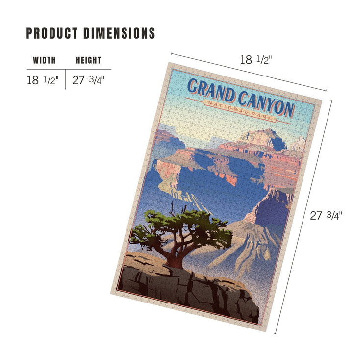 Grand Canyon National Park, Lithograph, Jigsaw Puzzle Puzzle Lantern Press 